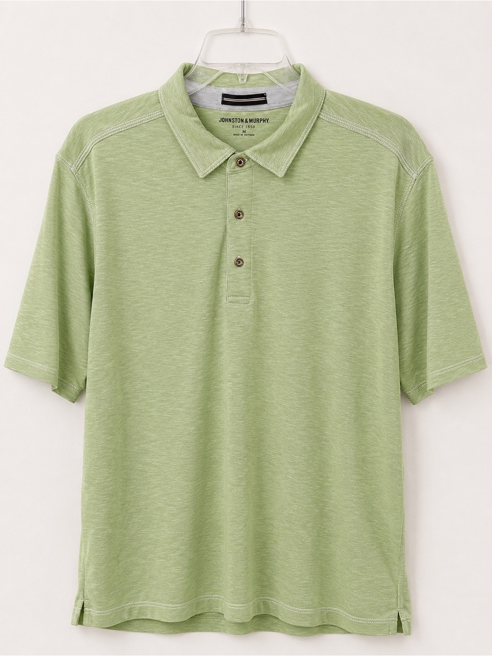 Johnston & Murphy Vintage Slub Polo Shirt Green Men's Size XL